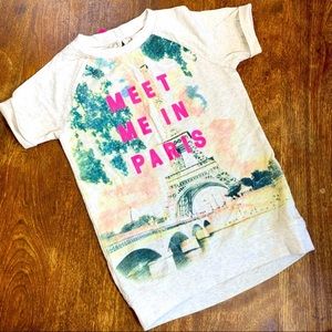 OshKosh B'gosh Meet Me In Paris Keyhole With Bow Tee For Girls Size 4